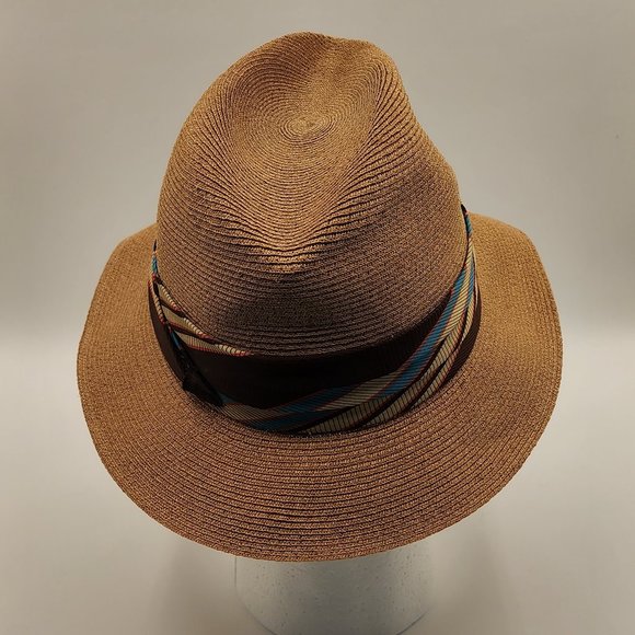 VTG Royal Stetson Fine Straw Hat Pinch Front Fedora Long Oval Made in Canada - Picture 4 of 13